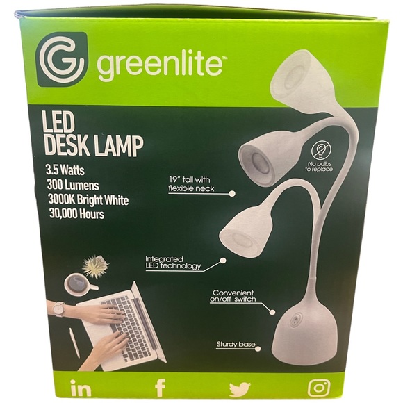 2 Pack-Greenlite - Energy Saving LED Flexible desk lamps. Brand new!  30,000hrs - Picture 6 of 8
